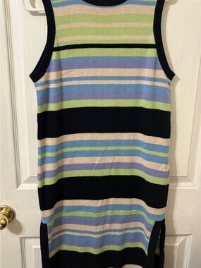 William Randal Striped Sleeveless Knit Dress Cashmere and Sild blended